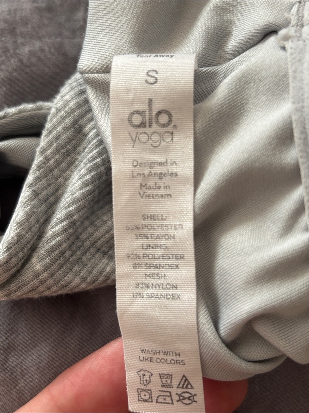 ALO Yoga Light Gray Ribbed Racerback Tank - Picture 5 of 5